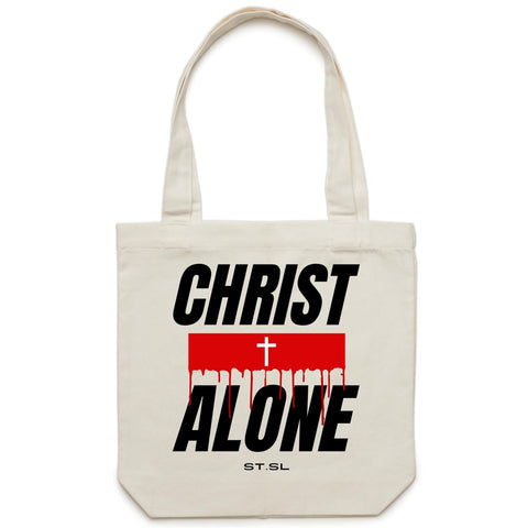 Chirstian-Canvas Tote Bag-Christ Alone (Solus Christus)-Studio Salt & Light