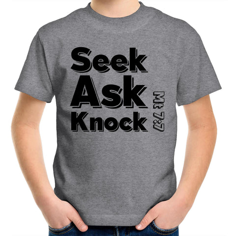 Chirstian-Kids T-Shirt-Ask Seek Knock (V3)-Studio Salt & Light