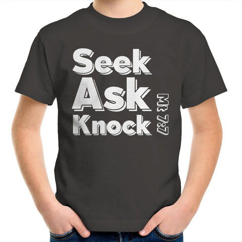 Chirstian-Kids T-Shirt-Ask Seek Knock (V3)-Studio Salt & Light