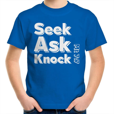 Chirstian-Kids T-Shirt-Ask Seek Knock (V3)-Studio Salt & Light