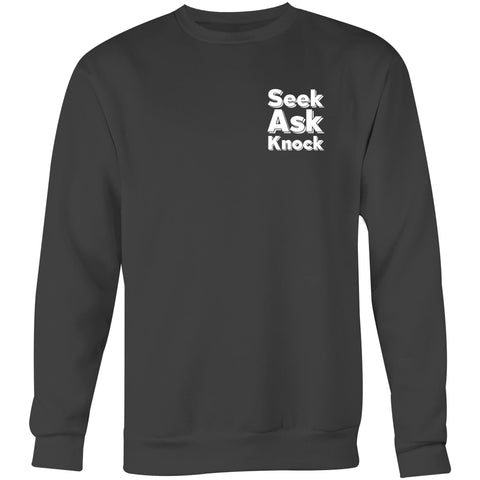 Chirstian-Unisex Sweatshirt-Ask Seek Knock (V2)-Studio Salt & Light