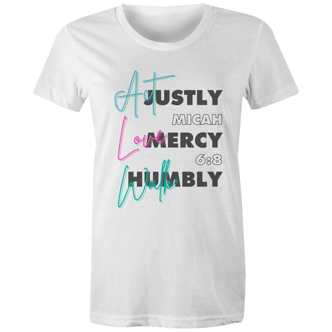 Chirstian-Women's T-Shirt-Act Justly Love Mercy Walk Humbly-Studio Salt & Light