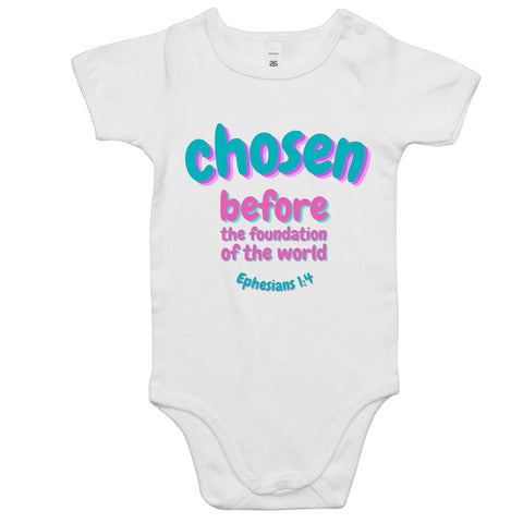 Chirstian-Infant Onesie-Chosen Before The Foundation of The World-Studio Salt & Light