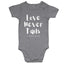 Chirstian-Infant Onesie-Love Never Fails-Studio Salt & Light