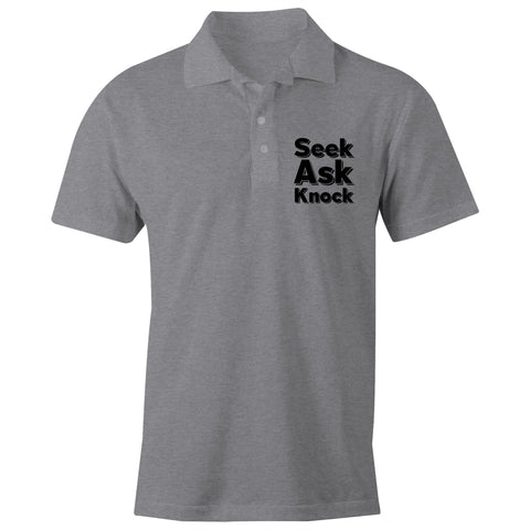 Chirstian-Men's Polo Shirt-Ask Seek Knock (V2)-Studio Salt & Light