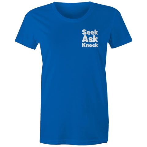 Chirstian-Women's T-Shirt-Ask Seek Knock (V2)-Studio Salt & Light