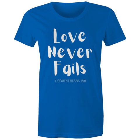 Chirstian-Women's T-Shirt-Love Never Fails-Studio Salt & Light