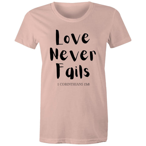 Chirstian-Women's T-Shirt-Love Never Fails-Studio Salt & Light