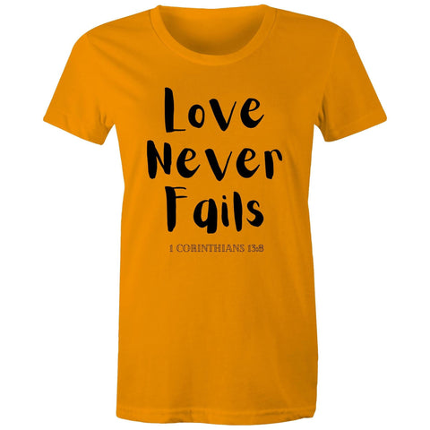 Chirstian-Women's T-Shirt-Love Never Fails-Studio Salt & Light