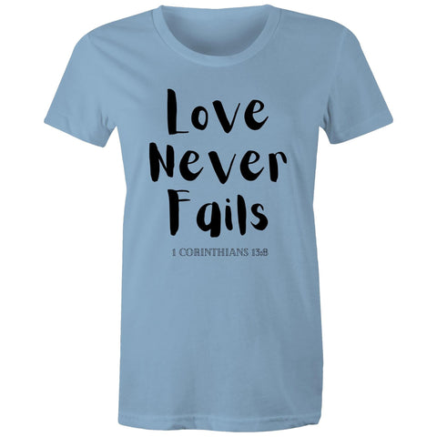 Chirstian-Women's T-Shirt-Love Never Fails-Studio Salt & Light