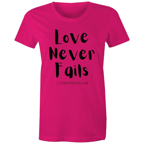 Chirstian-Women's T-Shirt-Love Never Fails-Studio Salt & Light