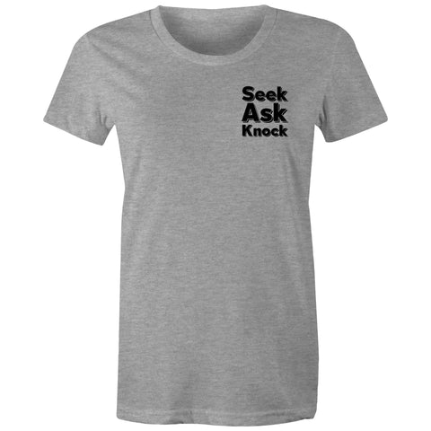 Chirstian-Women's T-Shirt-Ask Seek Knock (V2)-Studio Salt & Light