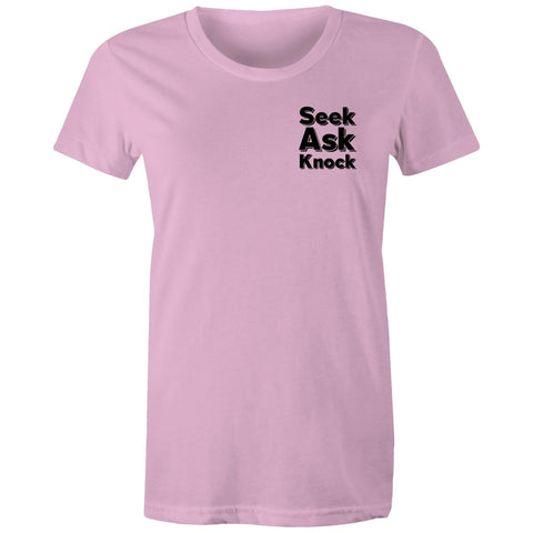 Chirstian-Women's T-Shirt-Ask Seek Knock (V2)-Studio Salt & Light