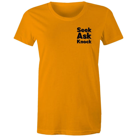 Chirstian-Women's T-Shirt-Ask Seek Knock (V2)-Studio Salt & Light