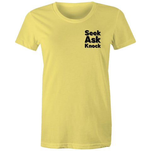 Chirstian-Women's T-Shirt-Ask Seek Knock (V2)-Studio Salt & Light